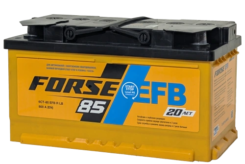 Фото Аккумулятор FORSE 85 EFB Ач низк, 800 А, 12 v, Обратная R+ (0), DIN LB4, B13