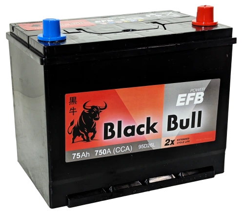 Фото BLACK BULL Asia EFB 75 Ач, 750 А, 12v, Обратная R, D26