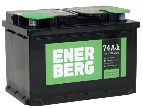 Фото Аккумулятор ENERBERG 74 Ач, 760 А, 12 v, Обратная R+ (0), DIN LB3, B13