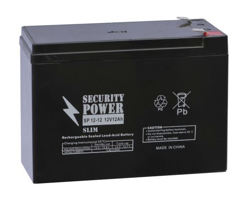 Аккумулятор SECURITY POWER SP SLIM (12 A/H) 12V фото