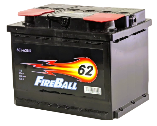 Фото Аккумулятор FIREBALL 62 Ач, 530 А, 12 v, Обратная R+ (0), DIN L2, B13