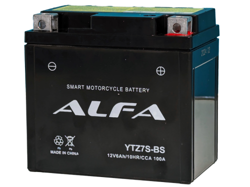 Аккумулятор ALFA YTZ7S-BS AGM 6 Ач, 100 А, 12 v, Обратная R+ (0) фото