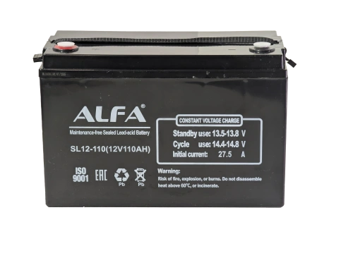 ALFA 12V-110Ah(C20) L (тяговая) M8 (331*173*213) фото
