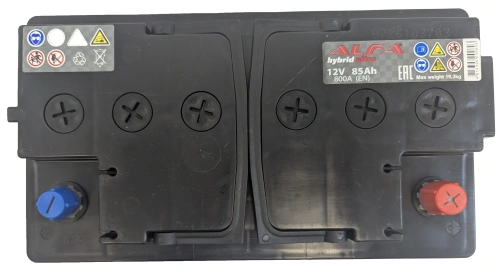 Фото Аккумулятор ALFA Hybrid 85 Ач, 800 А, 12 v, Обратная R+ (0), DIN LB4, B13