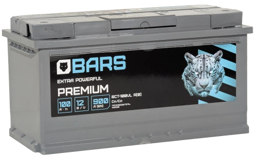 Фото Аккумулятор BARS Premium 100 Ач, 900 А, 12 v, Обратная R+ (0), DIN L5, B13