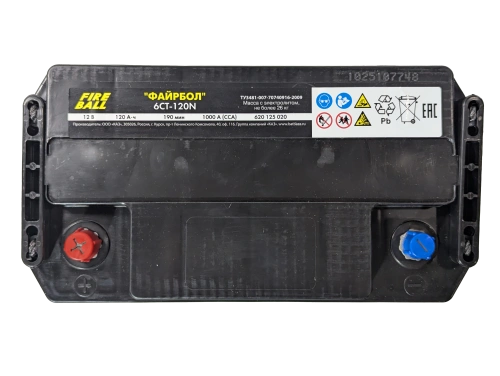 Аккумулятор FIREBALL 120 Ач, 1000 А, 12 v, Обратная L+ euro, D2 (A), B00 фото