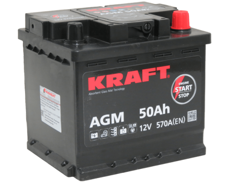 Аккумулятор KRAFT AGM 50 R+