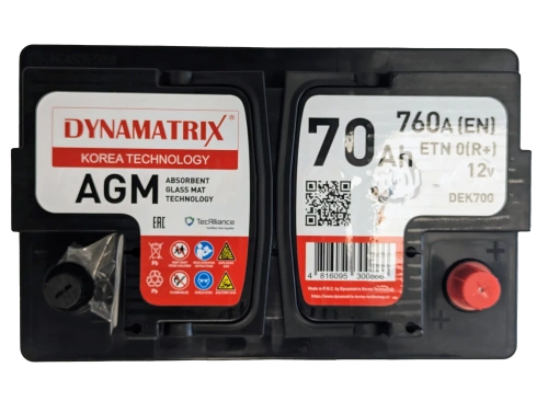 Аккумулятор DYNAMATRIX AGM 70 R+