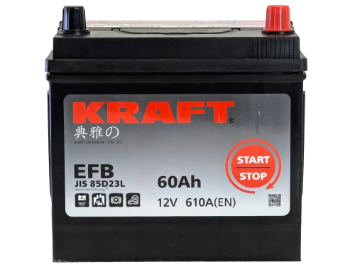 Аккумулятор KRAFT EFB Asia 60 R+