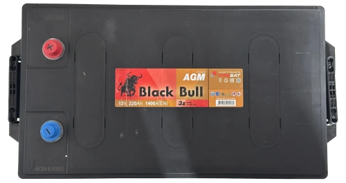 Аккумулятор BLACK BULL (Camel Group) AGM 220 Ач, 1400 А, L+ (3) euro, 12 v, D6/C фото