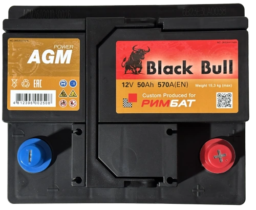 Фото BLACK BULL (Camel Group) AGM 50 Ач, 570 А, 12v, Обратная R, L1