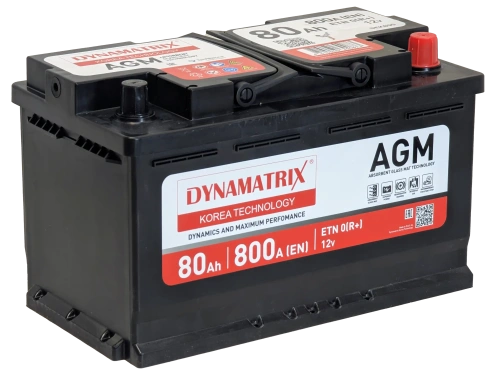 Фото Аккумулятор DYNAMATRIX AGM 80 Ач, 800 А, 12 v, Обратная R+ (0), DIN L4, B13