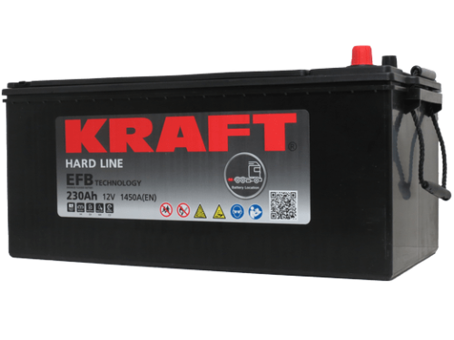 Аккумулятор KRAFT EFB 230 Ач, 1450 А, 12 v, Обратная L+ (3) euro, D6 (C), B00 фото