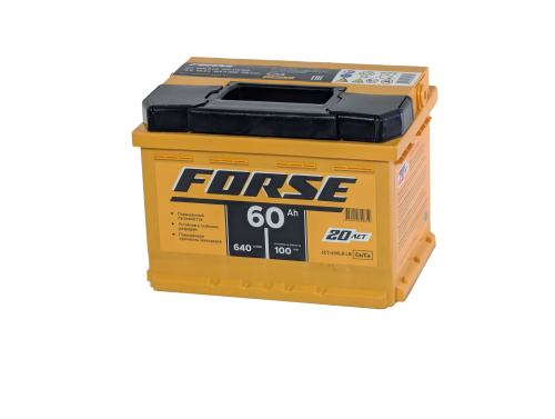 Фото Аккумулятор FORSE 60 Ач низк, 640 А, 12 v, Обратная R+ (0), DIN LB2, B13