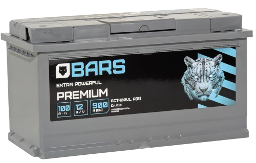 Фото Аккумулятор BARS Premium 100 Ач, 900 А, 12 v, Обратная R+ (0), DIN L5, B13