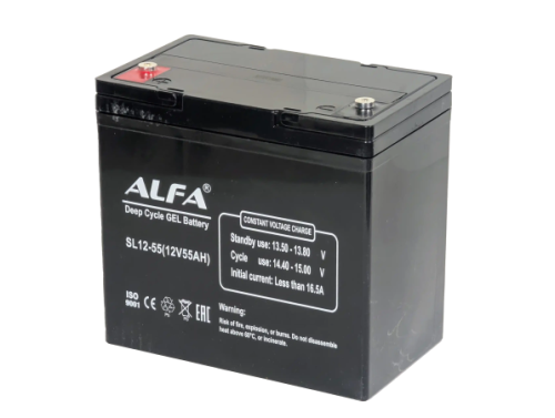 ALFA 12V-55Ah(C20) L (тяговая) M6 (226*135*207) фото