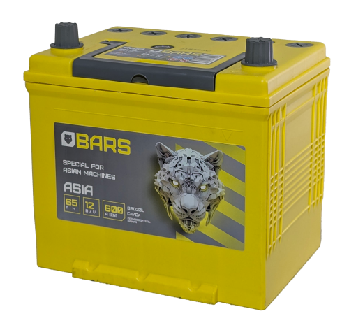 Фото Аккумулятор BARS Asia 65 Ач, 600 А, 12 v, Обратная R+ (0), JIS D23, B00