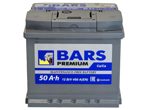 Аккумулятор BARS Premium 50 Ач, 450 А, 12 v, Обратная R+ (0), DIN L1, B13