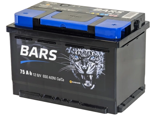 Фото Аккумулятор BARS 75 Ач, 650 А, 12 v, Обратная R+ (0), DIN L3, B13