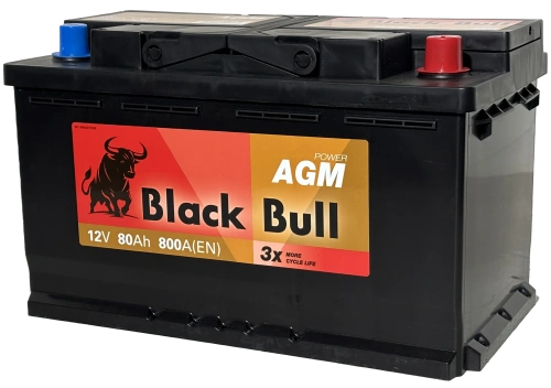 Фото BLACK BULL AGM 80 Ач, 800 А, 12v, Обратная R, L4