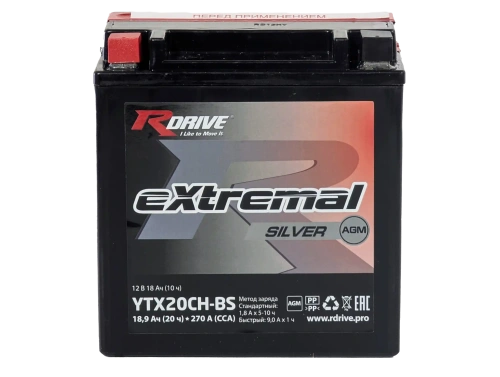 Аккумулятор RDrive eXtremal Iridium YTX20CH-BS AGM 18Ah фото