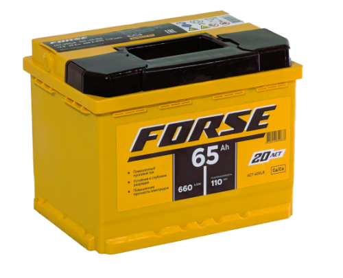 Фото Аккумулятор FORSE 65 Ач, 660 А, 12 v, Обратная R+ (0), DIN L2, B13