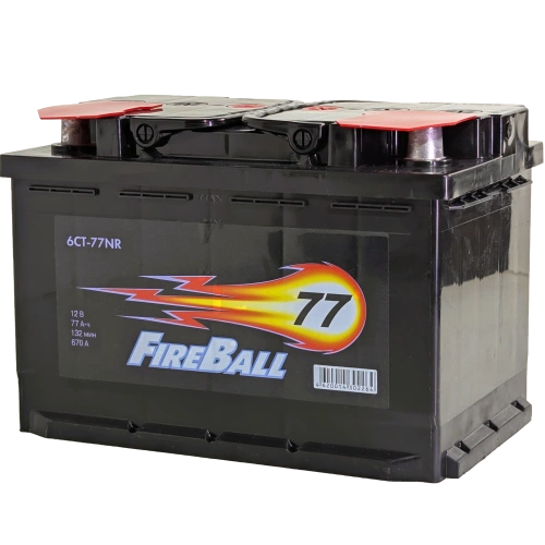 Фото Аккумулятор FIREBALL 77 Ач, 670 А, 12 v, Обратная R+ (0), DIN L3, B13