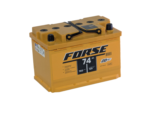 Фото Аккумулятор FORSE 74 Ач, 760 А, 12 v, Обратная R+ (0), DIN L3, B13