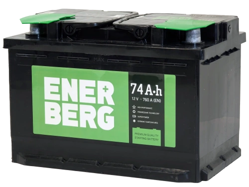 Фото Аккумулятор ENERBERG 74 Ач, 760 А, 12 v, Обратная R+ (0), DIN LB3, B13