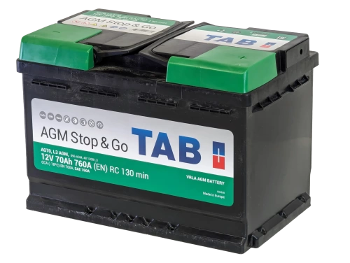 Фото Аккумулятор TAB Stop&Go AGM 70 R+