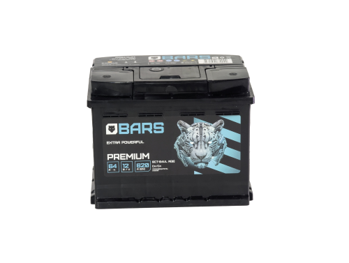 Фото Аккумулятор BARS Premium 64 Ач, 620 А, 12 v, Обратная R+ (0), DIN L2, B13