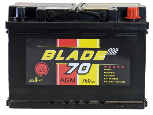 Аккумулятор BLADE AGM 70 Ач, 760 А, 12 v, Обратная R+ (0), DIN L3, B13