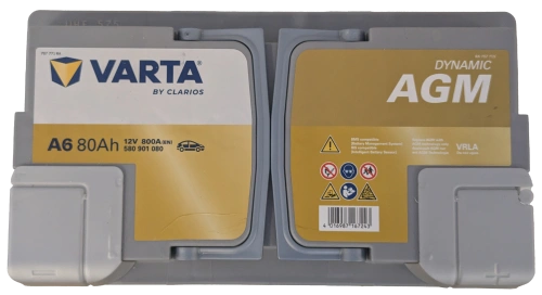 Фото Аккумулятор VARTA Start-Stop AGM 80 Ач, 800 А, 12 v, Обратная R+ (0), DIN L4, B13