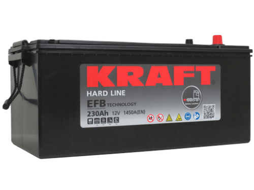 Аккумулятор KRAFT EFB 230 Ач, 1450 А, 12 v, Обратная L+ (3) euro, D6 (C), B00 фото