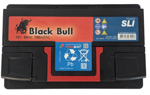 Фото BLACK BULL SLI 80 Ач, 780 А, 12v, Обратная R, L3