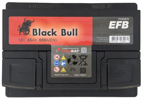 Фото BLACK BULL EFB 65 Ач, 650 А, 12v, Обратная R, L2