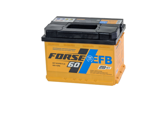 Фото Аккумулятор FORSE EFB 60 Ач низк, 620 А, 12 v, Обратная R+ (0), DIN LB2, B13