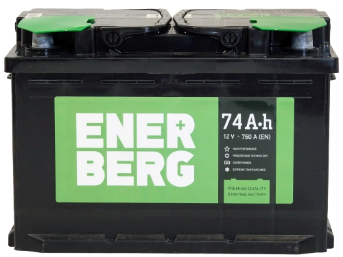 Фото Аккумулятор ENERBERG 74 Ач, 760 А, 12 v, Обратная R+ (0), DIN LB3, B13