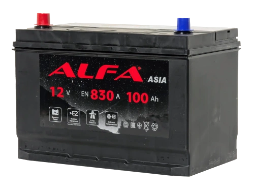 Фото Аккумулятор ALFA Asia 100 Ач, 830 А, Прямая L+ (1), JIS D31 (UZ)