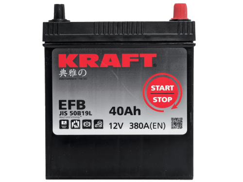 Аккумулятор KRAFT EFB Asia 40 R+