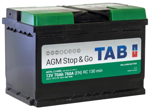 Фото Аккумулятор TAB Stop&Go AGM 70 R+