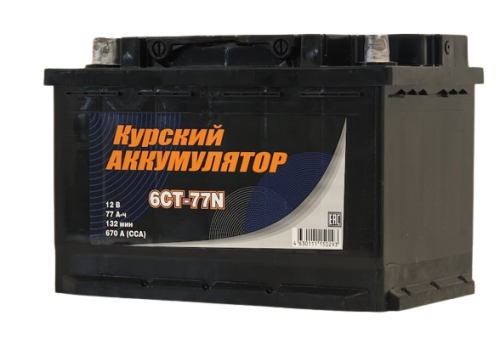 Фото Аккумулятор КУРСКИЙ АККУМУЛЯТОР 12v, 77Ah, 670A, L+(1), L3, B13