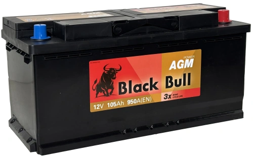 Фото BLACK BULL (Camel Group) AGM 105 Ач, 950 А, 12v, Обратная R, L6