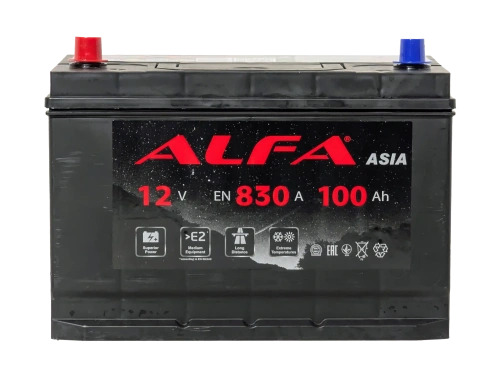 Фото Аккумулятор ALFA Asia 100 Ач, 830 А, Прямая L+ (1), JIS D31 (UZ)