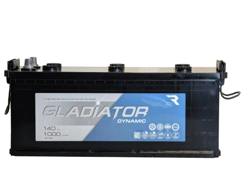 Аккумулятор GLADIATOR Dynamic 12v, 140Ah, 1000A, R+(4) rus, D4, B13 фото