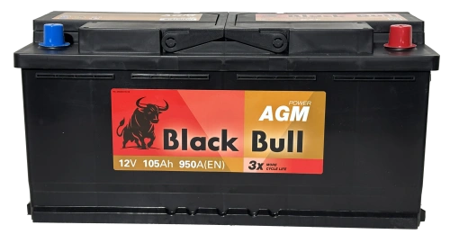Фото BLACK BULL (Camel Group) AGM 105 Ач, 950 А, 12v, Обратная R, L6