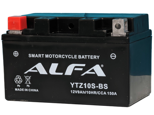 Аккумулятор ALFA YTZ10S-BS AGM 9 Ач, 150 А, 12 v, Прямая L+ (1)
