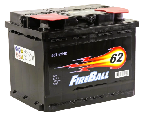 Фото Аккумулятор FIREBALL 62 Ач, 530 А, 12 v, Обратная R+ (0), DIN L2, B13