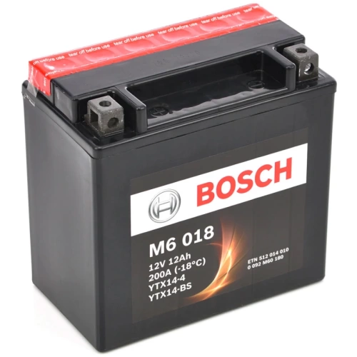 Аккумулятор BOSCH YTX14-BS 12 Ач, 200 А, 12 v, Обратная R+ (0) фото