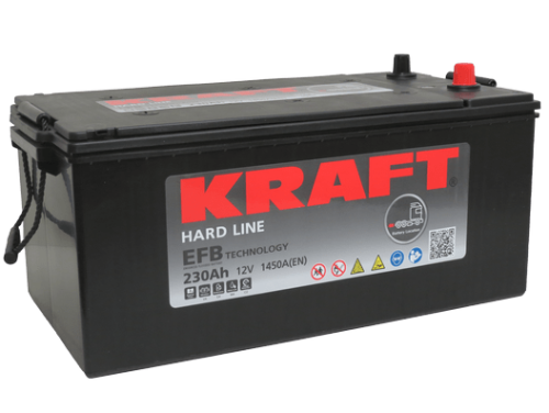 Аккумулятор KRAFT EFB 230 Ач, 1450 А, 12 v, Обратная L+ (3) euro, D6 (C), B00 фото